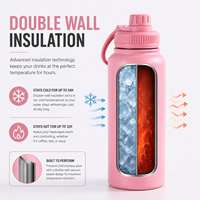 Gobelet isotherme en acier inoxydable thermolaqué 24oz/32oz, vente en gros, personnalisable, avec paille, pour le sport