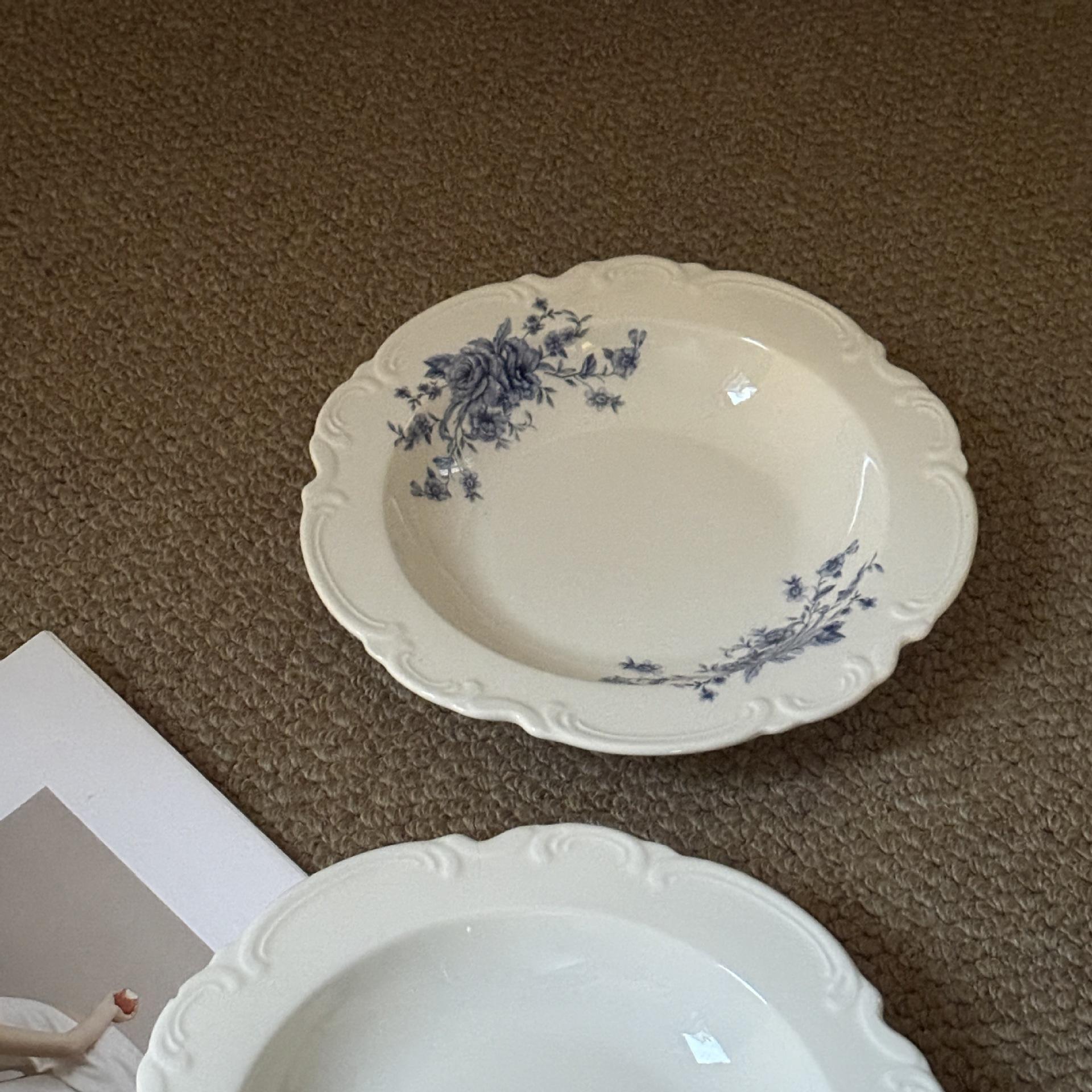 Blue flower soup plate
