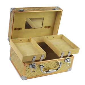 <span class=keywords><strong>Valise</strong></span> de maquillage Golden <span class=keywords><strong>Vanity</strong></span> à la mode <span class=keywords><strong>valise</strong></span> cosmétique de voyage avec miroir pour les essentiels de beauté en déplacement - Product Image 5