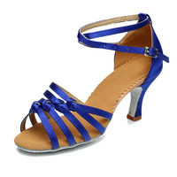 Chaussures de danse latine professionnelles pour adultes, talons hauts et semelles souples, chaussures de danse en satin Sasha, chaussures de scène pour femmes