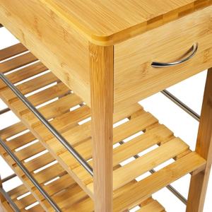 서랍을 % s 가진 대나무 부엌 섬 저장 트롤리 손수레 - Product Image 2