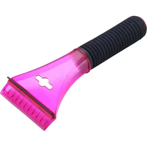 pink ABS car ice scraper with squeegee car window ice cleaning tool ice cleaner sweeper