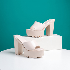Nuevos Zapatos de Plataforma para Mujer, Zapatos de Tacón Alto Grueso de Moda de Lujo, Mules de Verano para Fiesta, Sandalias Sexys de Diseñador para Mujer - Product Image 3