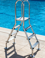 304 Anti-Rutsch-Wasser leiter aus Edelstahl für Schwimmbäder Doppelseitige Rolltreppe Verdickte Handlauf-Pool leiter