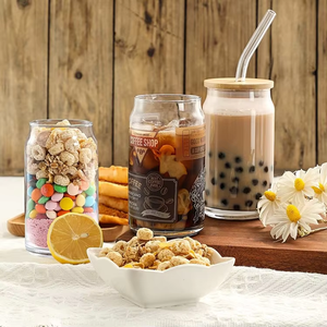 16oz Bambou Couvercle Bouteille En Verre Vierge Clair Sublimation Verre À Bière Avec Couvercles En Bambou Et Paille Tasses À Bière Cadeau Tasses - Product Image 2