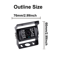Caméra de sécurité carrée étanche AHD 1080P pour flotte, 18 LED blanches, mode vision nocturne couleur, en alliage d'aluminium, pour fourgonnette et véhicule utilitaire (OEM)