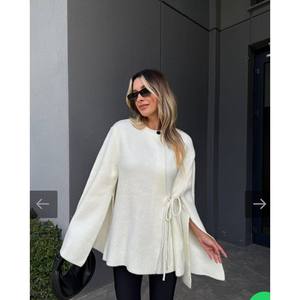 Cardigan décontracté à nouer 1572, styles longs et courts, broderie décorative, fermeture boutonnée, col à nœud, en cachemire pour le printemps - Product Image 2