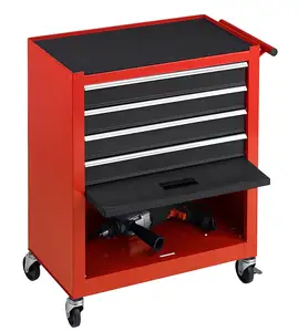 4-layer Heavy Duty Workshop Steel Tool Workshop Trolley Chest Cabinet Steel 4 Drawer Tool Cabinets for Garage Alloy Steel (SPCC)