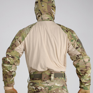 Hersteller für Zollkleidung Herren langärmlig Rundhalsausschnitt taktische T-Shirts elastische Ripstop Jagd Kampf-Ops Nylon-T-Shirts - Product Image 2