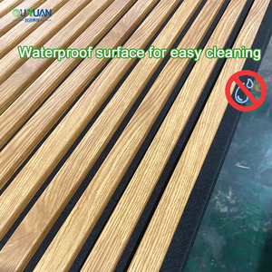 עיצוב פנים מותאם אישית pvc פורניר עץ אלון צהוב מחזר עץ slat אקוסטי לוחות קיר אקוסטיים <span class=keywords><strong>mdf</strong></span> akupanels <span class=keywords><strong>mdf</strong></span> akupanels - Product Image 5