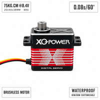 Servomoteur XQ-POWER RC Robot UAV XQ-BLS8175D 75kg Étanche Sans Balais Numérique Haute Vitesse Engrenage en Acier Inoxydable Aluminium CNC 8.4V