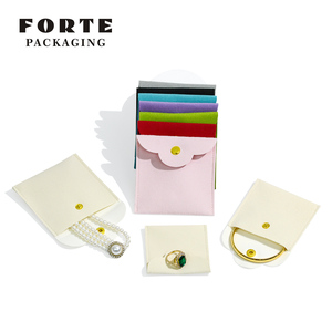 FORTE <b>Small</b> <b>Lock</b> Buckle Jewelry Bags Pouch Jewelry Packaging Custom logo Microfiber Jewelry Pouch - Product Image 1