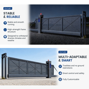<span class=keywords><strong>Portail</strong></span> <span class=keywords><strong>Coulissant</strong></span> Cantilever Moderne <span class=keywords><strong>en</strong></span> Aluminium <span class=keywords><strong>Motorisé</strong></span> pour Allée, Entrepôt, Parking et Entrée de Construction - Product Image 5