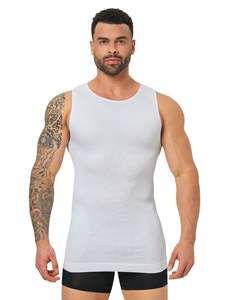 <span class=keywords><strong>Camiseta</strong></span> de compresión para <span class=keywords><strong>hombre</strong></span>, superventas de <span class=keywords><strong>Amazon</strong></span>, <span class=keywords><strong>camiseta</strong></span> sin mangas moldeadora de cuerpo sin costuras para control de barriga para ginecomastia - Product Image 3