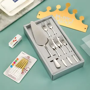 Ensemble de serveur de gâteau de mariage spatule triangulaire de gâteau d'acier inoxydable avec la boîte-cadeau