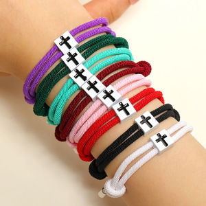 สร้อยข้อมือเชือกถักแบบปรับได้สไตล์ยุโรปอเมริกันแบบใหม่สำหรับคู่รัก - Product Image 4