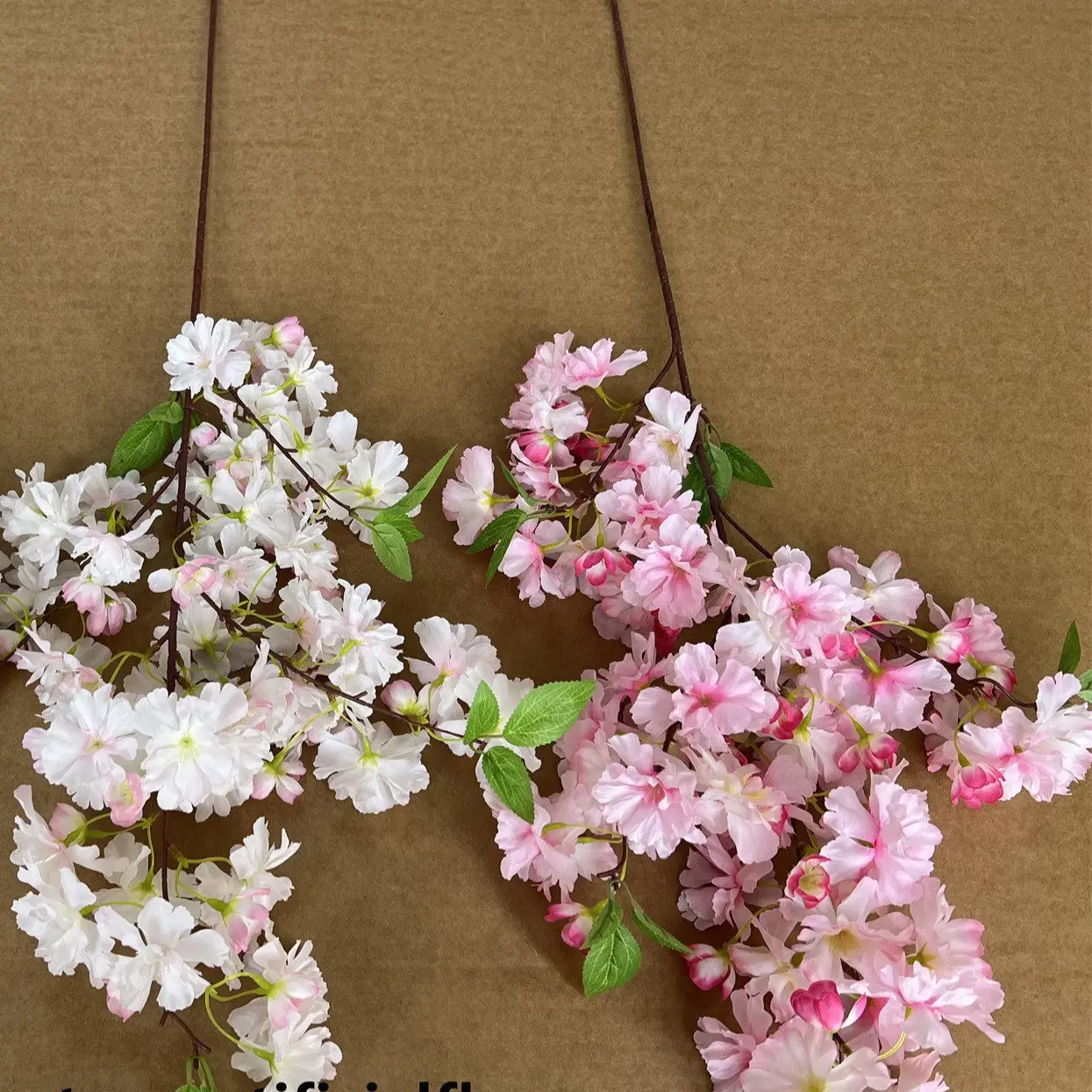 Single Stem Artificial White Cherry Blossom Branches Flower For Tree Arrangement Home Wedding Party Decor