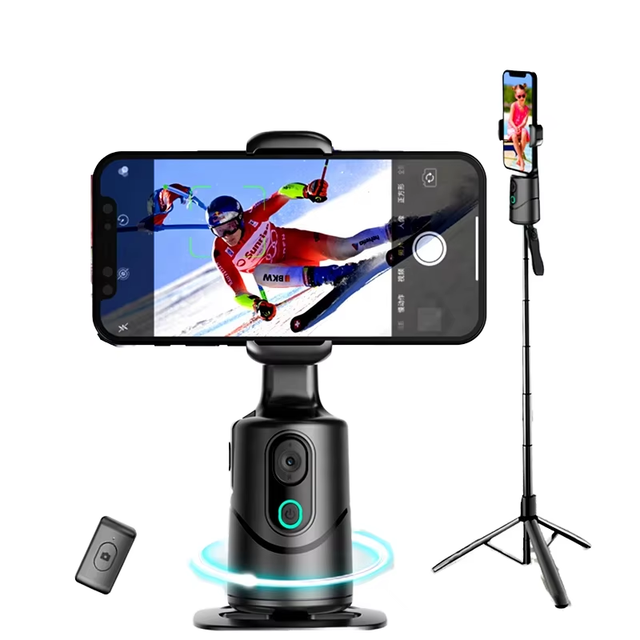 AI Face Tracking Selfie Stick 360 Degree Rotate Mobile Phone Stabilizer Remote Gimbal Live Video Making Accessory Tripod