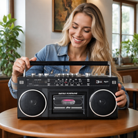 Haut-parleur Bluetooth portable de style années 80 RETRO FORTUEN HXD-P6, lecteur de cassettes, enregistreur avec radio AM FM SW, entrée SD/USB, MP3