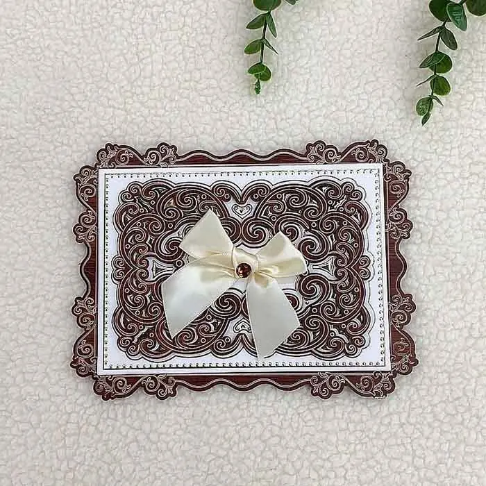 Оптовая цена на заказ лазерная резка складная деревянная поздравительная открытка печать с конвертом бабочка акриловый алмаз для свадьбы