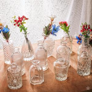 Arrangement de fleurs rondes petit <span class=keywords><strong>vase</strong></span> Relief français clair Vases en <span class=keywords><strong>verre</strong></span> décoratifs nordiques pot en <span class=keywords><strong>verre</strong></span> <span class=keywords><strong>Transparent</strong></span> Art déco plaque <span class=keywords><strong>verre</strong></span> - Product Image 6