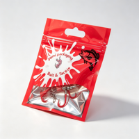 Sacs en plastique refermables à fermeture éclair imprimés sur mesure pour leurres de pêche souples, appâts, avec trou Euro pour produits de pêche
