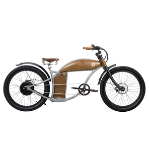 Bicicleta eléctrica alemana Rayvolt Vintage Cruzer, bicicleta eléctrica de largo alcance con batería de litio gris Smarthub de 26 pulgadas - Product Image 1