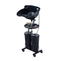 Fauteuil de lavage de cheveux portable et réglable pour salon de coiffure, style minimaliste moderne, avec lavabo intégré