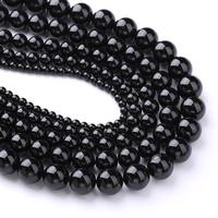 Perles de pierre tourmaline noire naturelle vintage accessoires semi-finis en vrac pour bracelets et colliers tache distinguée