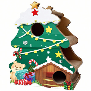 Estructuras de escalada para gatos con forma de árbol de Navidad personalizadas, postes rascadores verticales para gatos resistentes al desgaste y que no sueltan pelusa, producción en masa - Product Image 2
