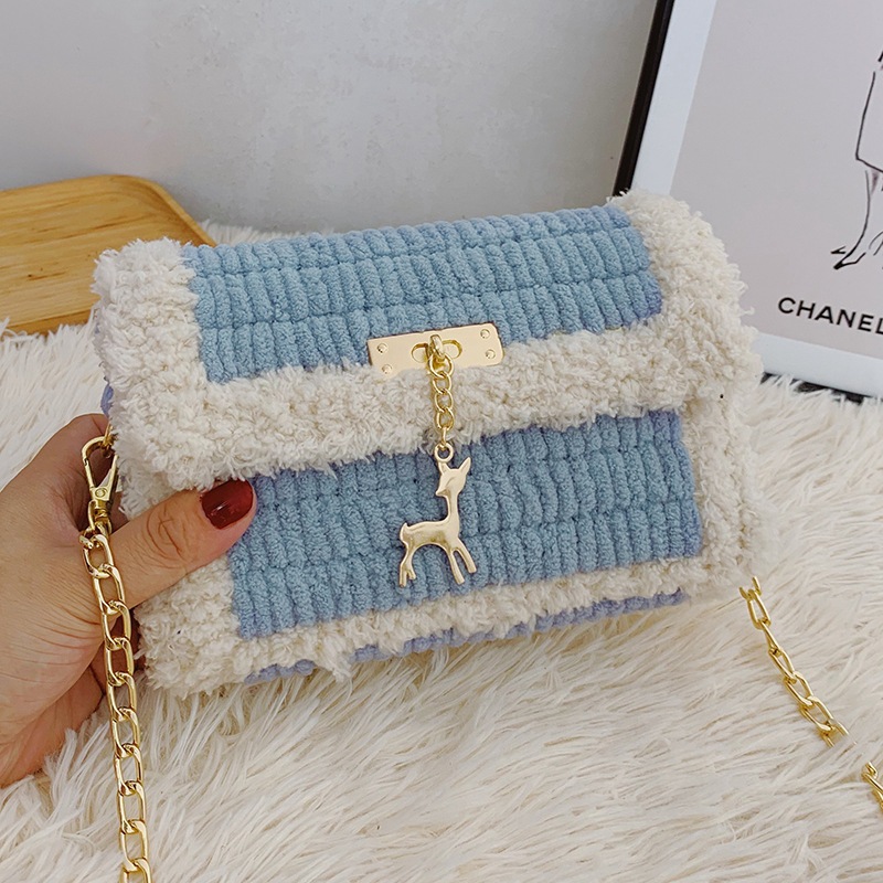 Kit de bolsos de ganchillo de punto DIY gris claro