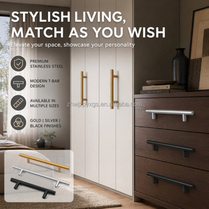Poignées de <span class=keywords><strong>porte</strong></span> de placard en acier inoxydable réglables contemporaines noir mat, poignées de tiroir, boutons de meubles, vis, armoire, <span class=keywords><strong>commode</strong></span> - Product Image 4