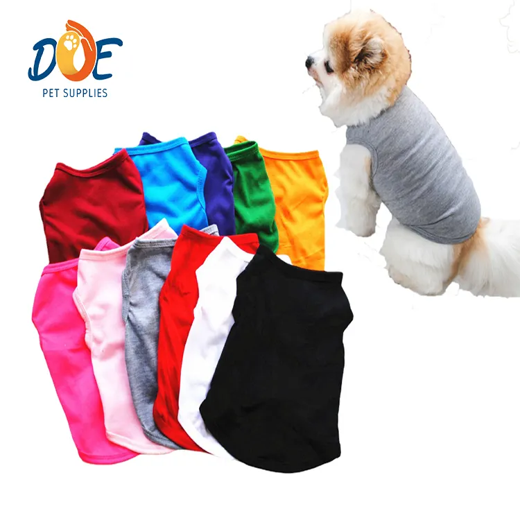 Doe Pet Clothes Multi Colors Low Price Pet Dog Shirts Plain Pet Dog Shirt For Cat Clothes Puppy Clothes Low MOQ Customize Logo