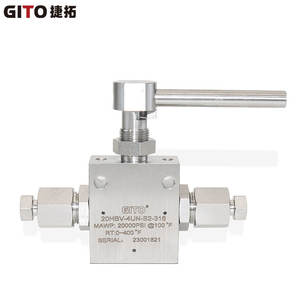 Válvula de Bola Bidireccional de Acero Inoxidable GITO 316 de Alta Presión 20000PSI con Interfaz Recta de 9/16 para Medios Gaseosos - Product Image 3