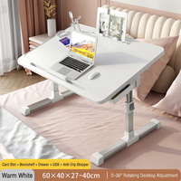 Table de lit pliable pour ordinateur, prix d'usine, support portable pour ordinateur portable à hauteur réglable avec tiroir pour le travail, les études et les enfants