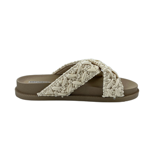 2026 Eliteshoes <span class=keywords><strong>Ciabatte</strong></span> Unisex Beige <span class=keywords><strong>con</strong></span> Fasce Incrociate Elastiche Intrecciate, Sandali Casual Versatili per Interni ed Esterni - Product Image 3