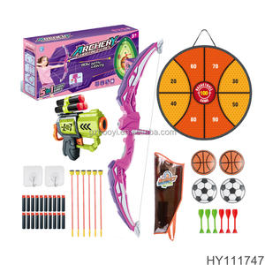 Jouets en plastique pour filles rose illuminé jeu de tir à l'arc arbalète et jeu de fléchettes balle lancer jouets Kit - Product Image 4