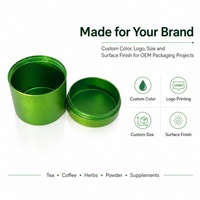 Pot de stockage hermétique en aluminium portable de 75 ml avec bouchon à vis, récipient cylindrique en aluminium multi-usages pour épices, café, thé