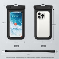 Kantong Tahan Air Universal untuk Ponsel, Model Jepit Segel TPU, Layar Sentuh, Cocok untuk Semua Smartphone, Olahraga Air