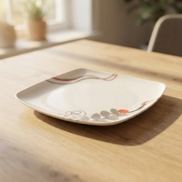 Assiettes carrées classiques en plastique écologique réutilisables de haute qualité Jamie pour la vente en gros, idéales pour les fêtes et banquets