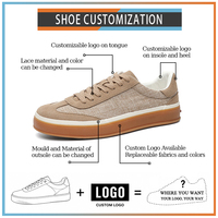Sneakers plates en lin confortables et populaires pour hommes, chaussures de marche streetwear pour toutes les saisons