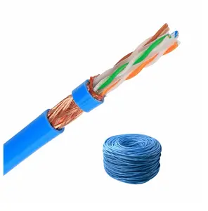 Cat6 Cable Test 23awg 2pr 4pr 305m 1000ft 0.56 Sftp Cat6 Outdoor Double Jacket Cable