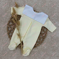 Vêtements pour bébé unisexes monogrammés, 100% coton, barboteuse à col bavoir, combinaison pour bébé garçon et fille, pyjama pour nouveau-né