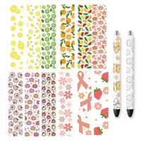 Enveloppes de stylos UV DTF personnalisées avec motifs brillants, impressions UV DTF pour marque-pages de motel, dessins animés, thèmes Maman