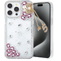 KINGSOUL Coque de téléphone portable antichoc en PC avec strass en verre et paillettes, à clipser, vente en gros, DIY, étui inclus pour