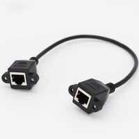 Cable RJ45 de 8 pines hembra a hembra, Panel de tornillo, montaje de red Ethernet LAN, Cable de extensión de 8 pines, 0,3 m, 0,6 m