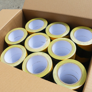 Ruban adhésif jaune et noir en PVC acrylique, étanche, simple face, pour signalisation de danger au sol, zone de construction, marquage de sécurité, vente en gros - Product Image 3