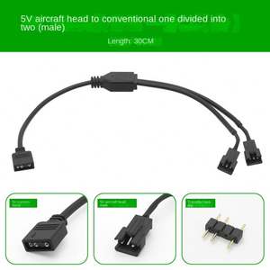 5V 3PIN 1 إلى 1/<span class=keywords><strong>2</strong></span>/<span class=keywords><strong>3</strong></span>/4/5/6/8 لوحة أم للكمبيوتر الفاصل تحويل كابل SM3P RGB مروحة محول الذكور/موصل سالب - Product Image 3