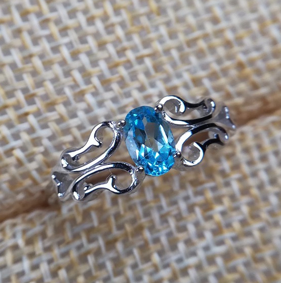 natural london blue topaz ring Style 6