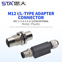 Adaptateur M12 mâle vers femelle 2 3 4 5 6 8 12 broches en forme de I, connecteur étanche à code B D, séparateur convertisseur, norme NEMA2000